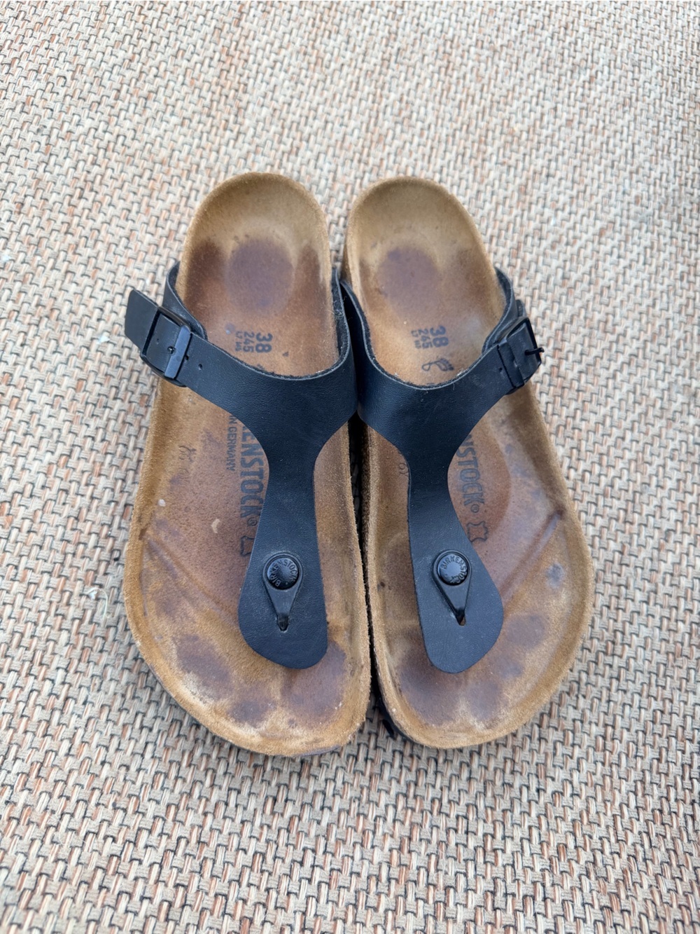 BIRKENSTOCK Gizeh 38 Narrow Black Birko-Flor - Picture 2 of 6